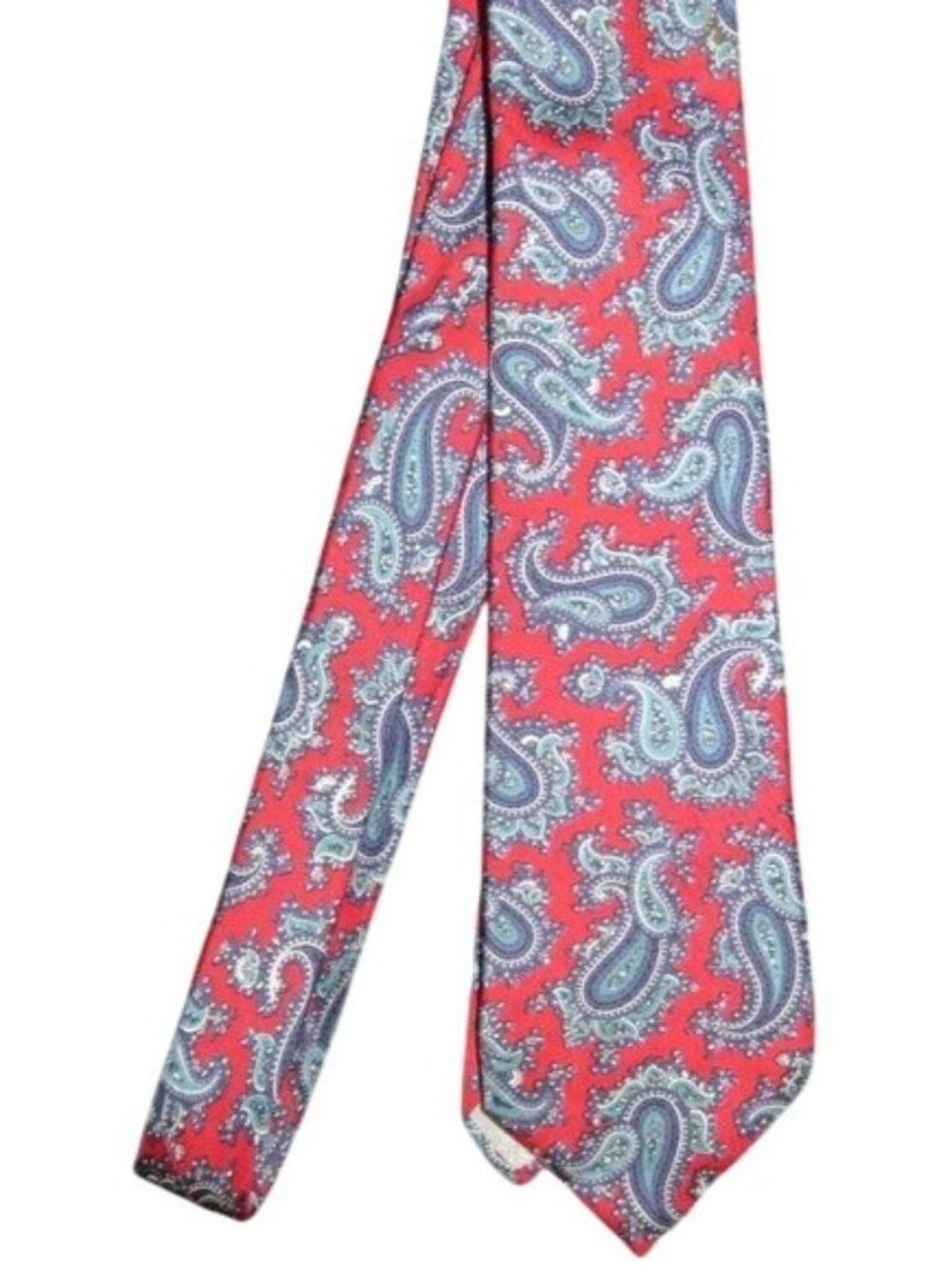 Christian Dior 100% Italian silk Red & Blue Paisley neck tie